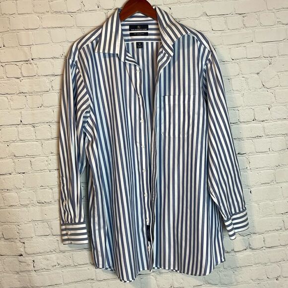 Hart Schaffner Marx Cotton Button Down Shirt Size 17 1/2, 33 - Picture 2 of 7